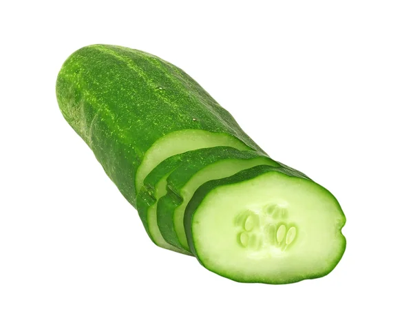 슬라이스 cucumber.isolated. — 스톡 사진