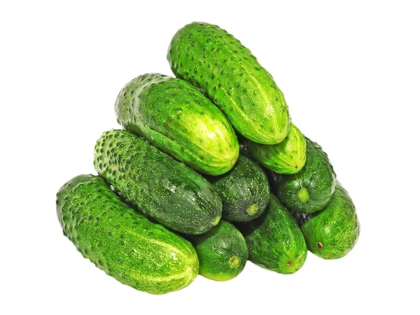Fresh cucumbers pile. Isolated — Stock Photo, Image