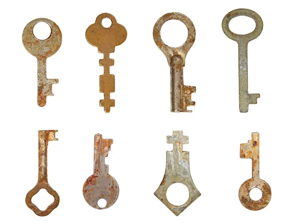 Eski paslı keys.isolated ayarla. — Stok fotoğraf