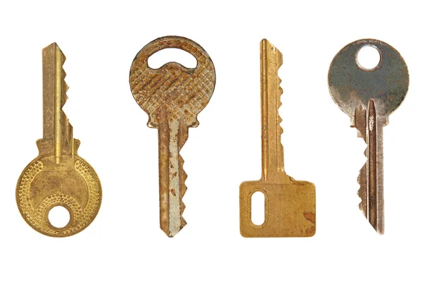 Four old metal keys. — Stock Photo, Image