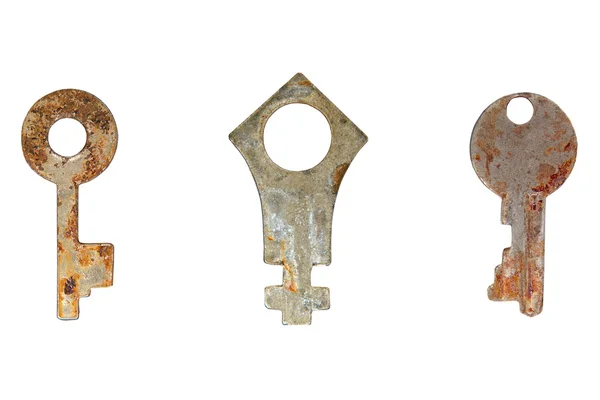 Sada starých rezavých klíčů. — Stock fotografie
