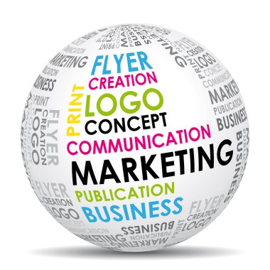 Marketing communication world. Vector icon. clipart