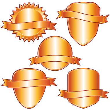 Golden labels and shields collection. clipart