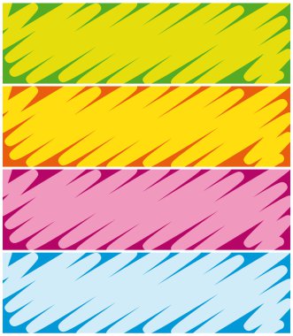 Colorful highlighter banners. Commercial headers collection. clipart