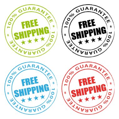 Free shipping stamps vector collection. clipart