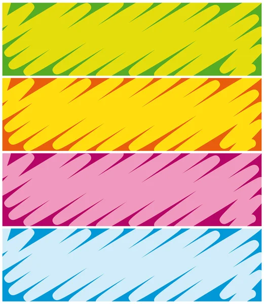 Banderas iluminadoras de colores. Colección de cabeceras comerciales . — Vector de stock
