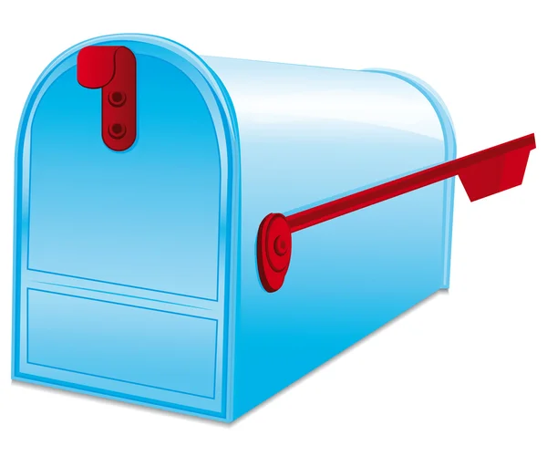 Caixa de correio fechada metálica azul bonita. Ícone vetorial . — Vetor de Stock
