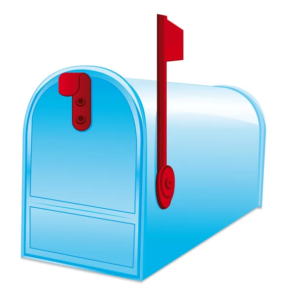 Prachtige blauwe metalen gesloten mailbox. vector pictogram. — Stockvector