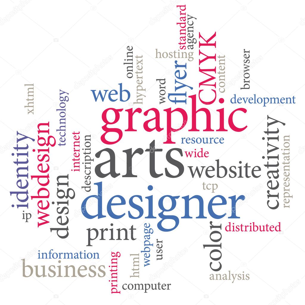 Graphic designer. Trendy print concept word cloud. — Stock Vector ...