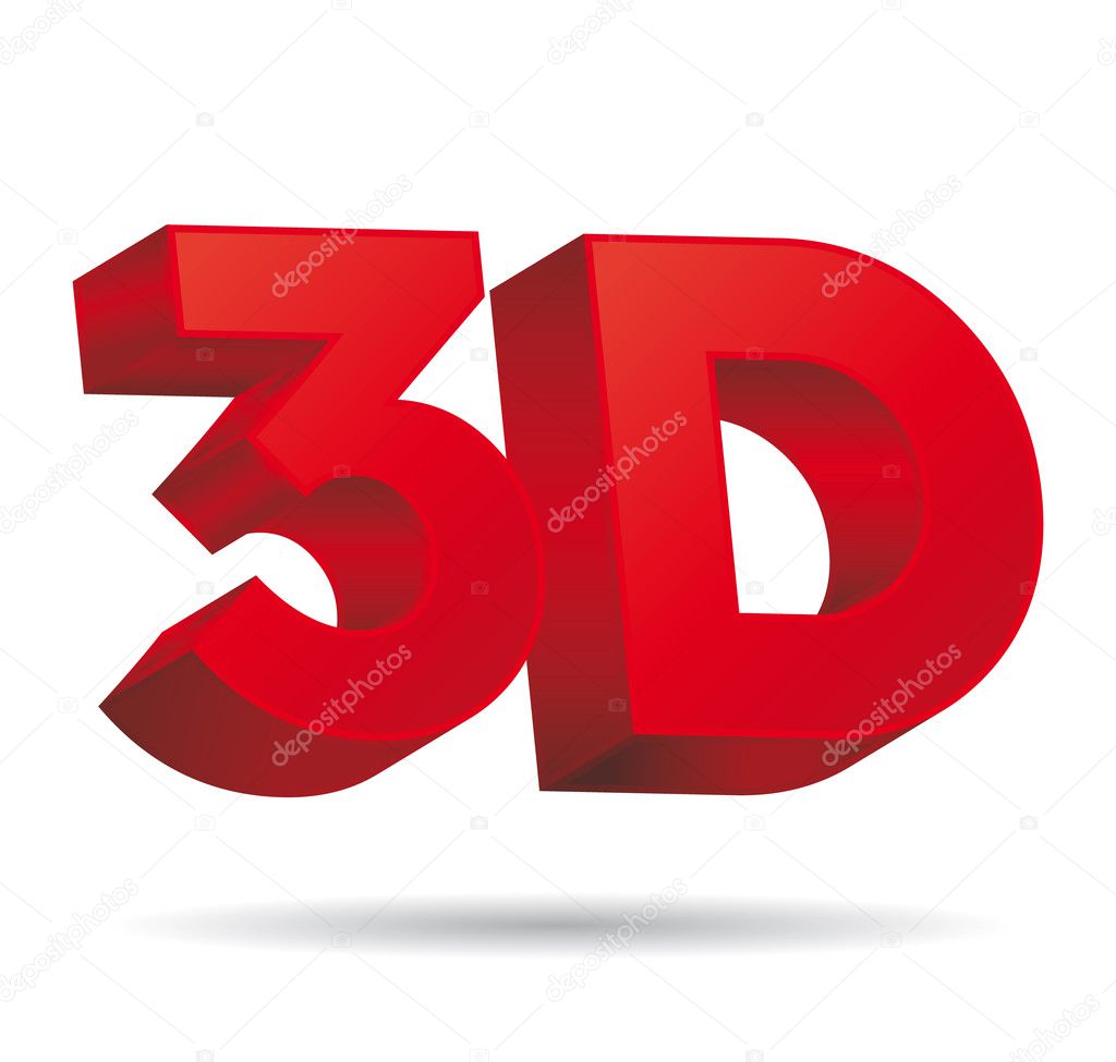 3D vision icon. Three dimensional vector icon.