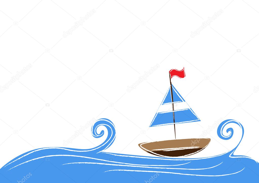 Hand drawing boat background