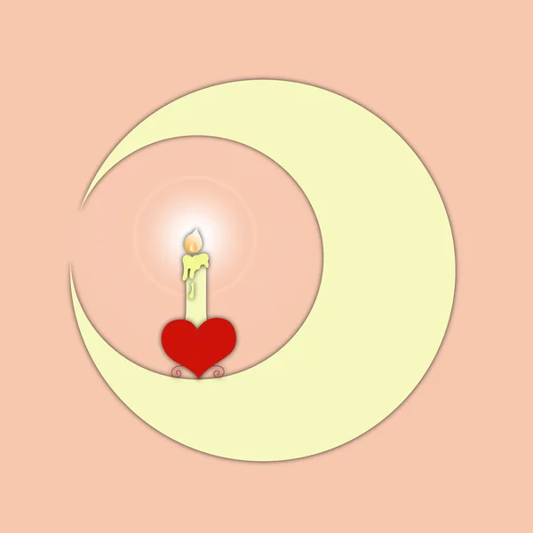 Валентина місяць свічник — стоковий вектор