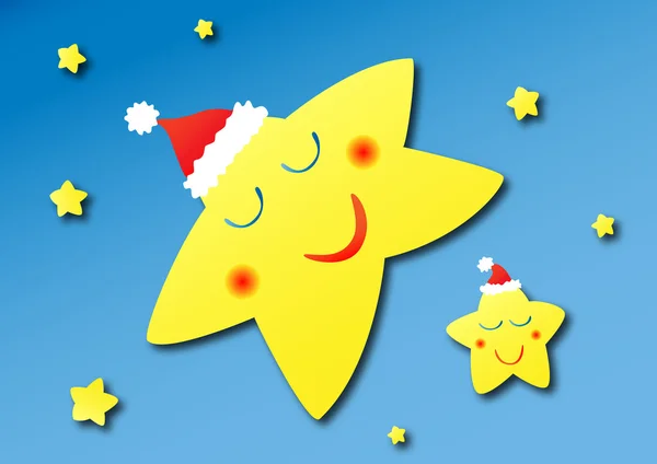 Alszik a csillagok karácsonyi kalapok — Stock Vector