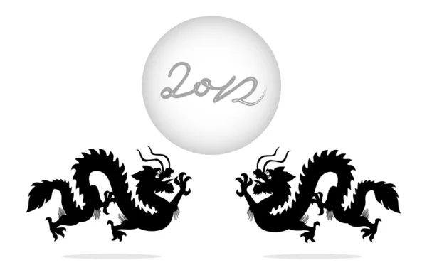 Два дракони 2012 року — стоковий вектор