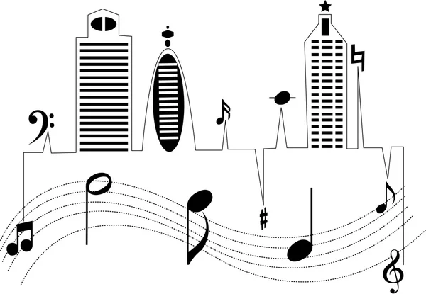 Música de ciudad — Archivo Imágenes Vectoriales
