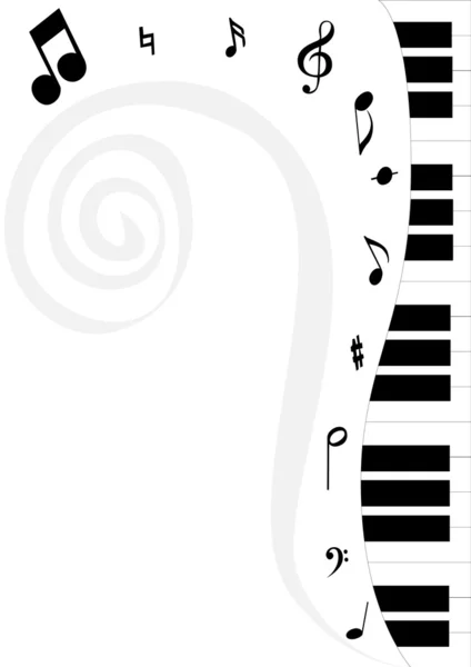 Zongora és hangjegykulcs-2 — Stock Vector