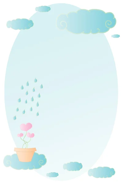 Planting heart by rain — Stock Vector