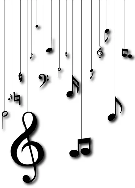 Notes de musique silhouette — Image vectorielle