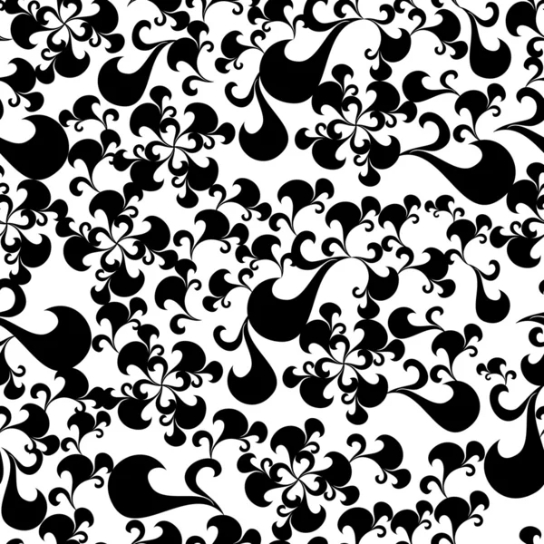 Black floral seamless damask pattern — Stock Vector
