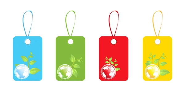Ensemble de quatre labels environnementaux — Image vectorielle
