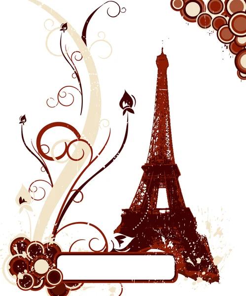 Grunge background with Eiffel tower — Stock Vector