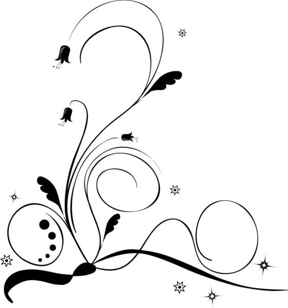 Чорно-білий квітковий візерунок — стоковий вектор