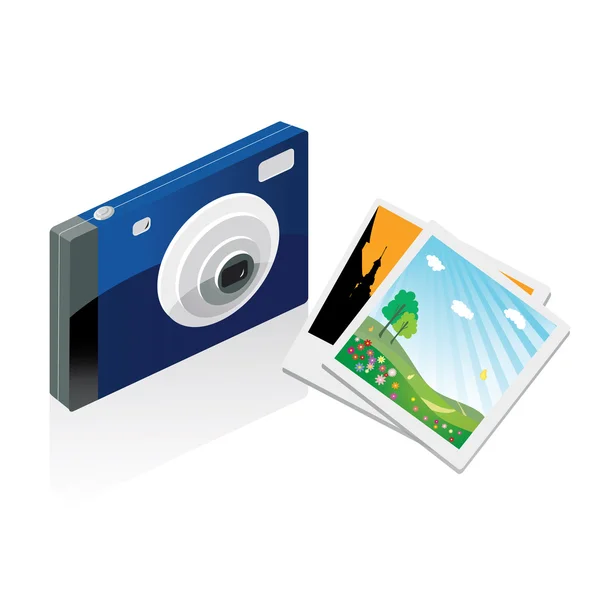 Digital camera and pictures Vector Graphics