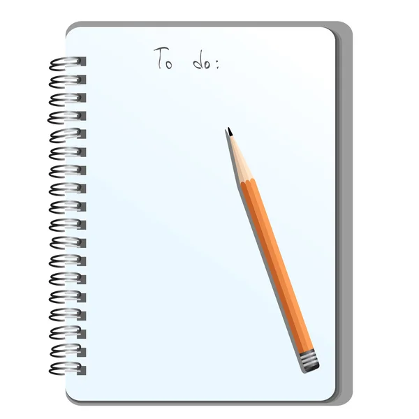 Notepad with a pencil — Stock Vector