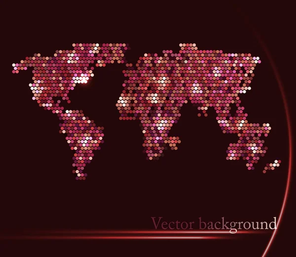 Ljus bakgrund med karta över världen — Stock vektor
