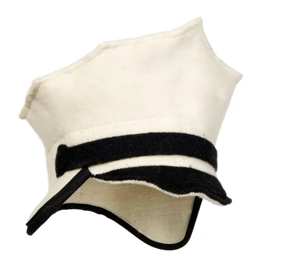 Banyo beyaz polis şapkası — Stok fotoğraf