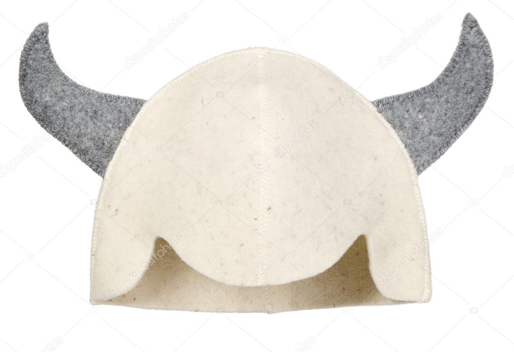 White bath cap with horns