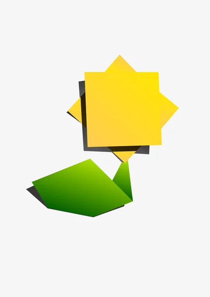 Tournesol fabriqué par la technique origami — Photo