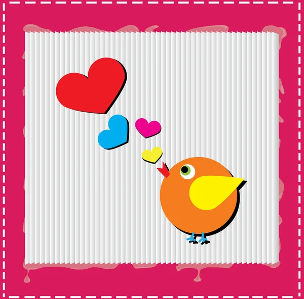 Vogel singt Liebeslied von Herzen — Stockfoto
