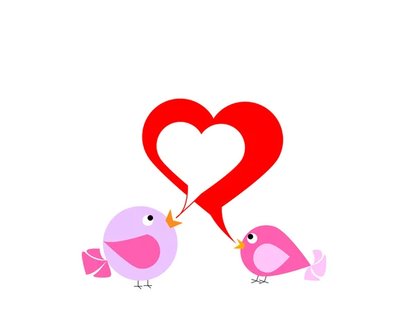 Dois pássaros adoráveis estão cantando sobre o amor — Fotografia de Stock