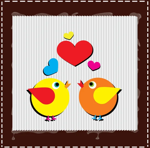 Ptáci zpívali píseň lásky ze srdce — Stock fotografie