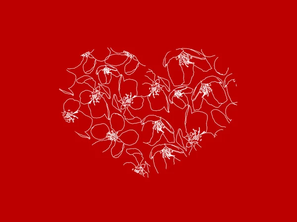 Rødt hjerte på valentindagen – stockfoto