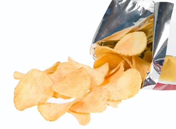 Tasteful chips from golden potatoes — Stock Photo, Image