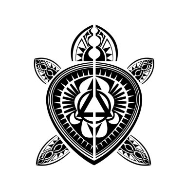 Polinezya style tattoo kaplumbağa