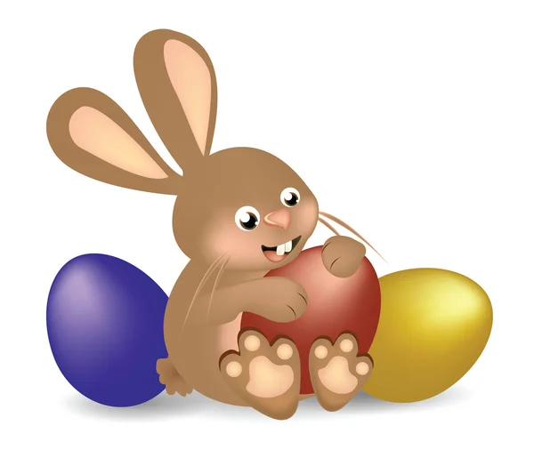 Easter Bunny with Eggs — Stock Vector