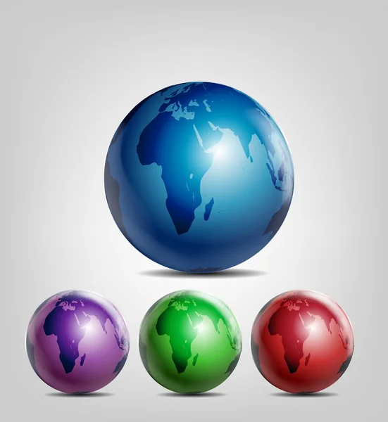 Shiny Earth Globes — Stock Vector