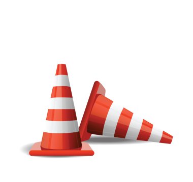 Traffic Cones isolated on white clipart