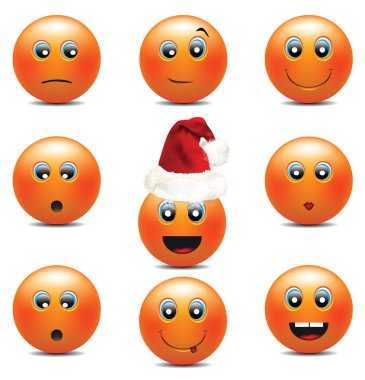 Orange Smiley Faces clipart