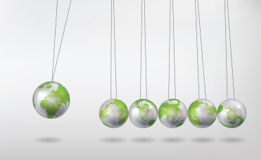 Newton's Cradle with Earth Globes clipart