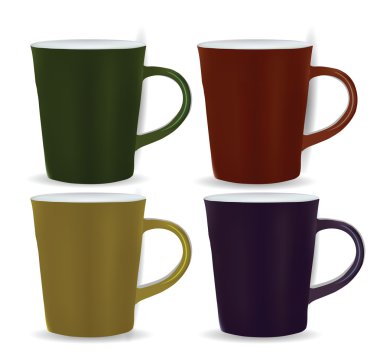 Collection of four mugs clipart