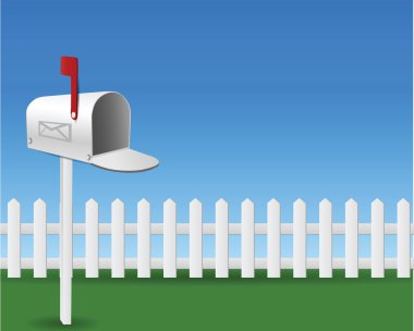 Mail Box in the garden clipart
