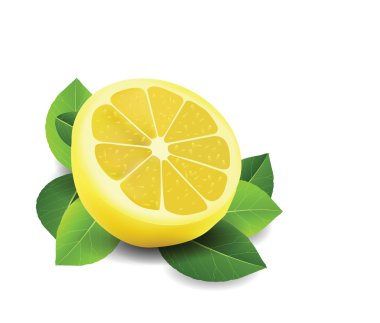 Sliced Lemon Isolated on white clipart