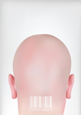 head with bar codes clipart