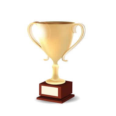 Golden Trophy Isolated on White clipart