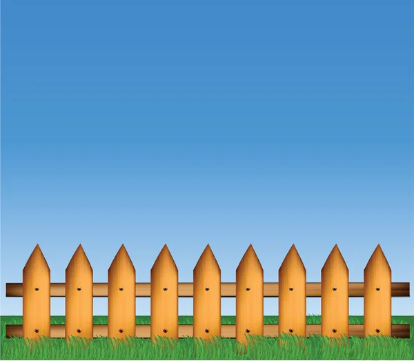 Wooden fence landscape — Stock Vector