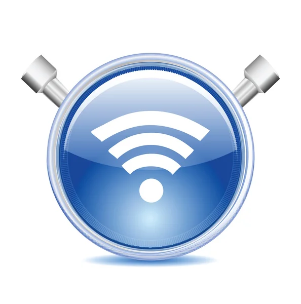 Blauwe wi-fi-pictogram — Stockvector